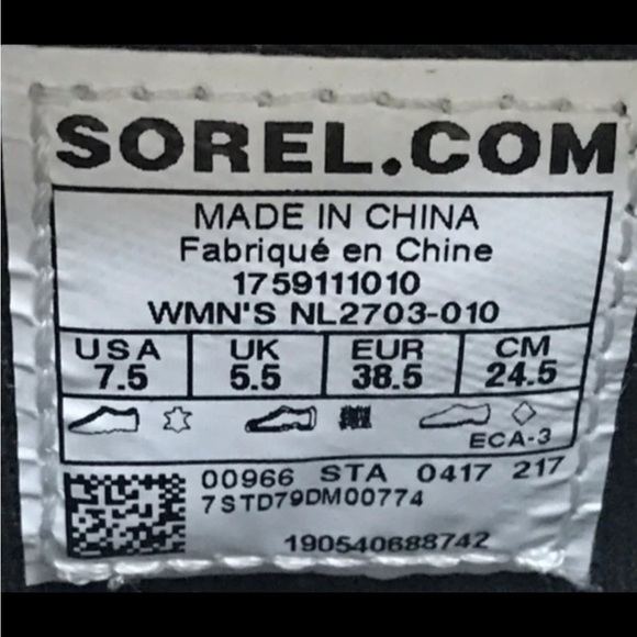 EUC Sorel Joan of Arctic Wedge Mid Shearling Womens Boots Black Leather Size 7.5 - Picture 13 of 16